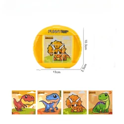 Interactive 4 - in - 1 Rotating Puzzle Toy for Fine Motor Development, Ages 3+ (Dinosaur)