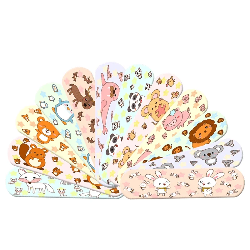 100pcs/lot Cartoon Animal Pattern Band Aid Hemostasis Self-adhesive Bandages Emergency Wound Strips Plaster Patches for Children 2