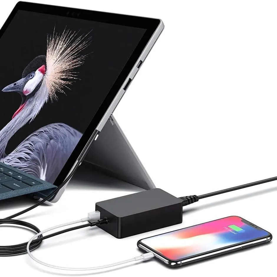 For Microsoft Surface Book3/2 1932 Charger 127W 15V 8A Surface Pro9/8/7/6 Laptop4/3/2 Go3/2 Power Adapter Supply Compatible with 5