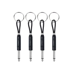 4Pcs Guitar Plug Keychain for Marshall Amp Key Holder,for Fender Jack Holder,for Marshall Jack Key Holder,Black