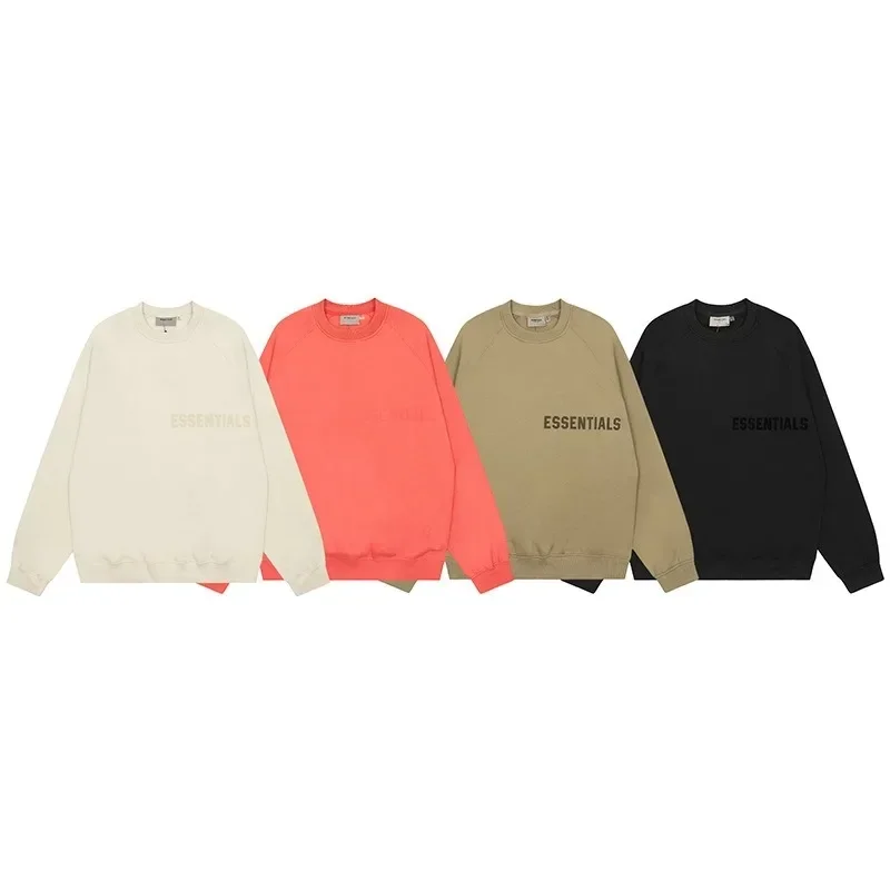 

ESSENTIALS Trendy Brand Single Row Letter Round Neck Sweater High Street Loose Fitting Men's Long Sleeved Fashion Women's Top