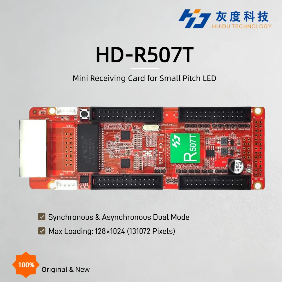 Huidu HD-R507T 미니 LED 수신 카드 4×26PIN 허브 포트(고정밀 투명 LED 스크린 동기 및 비동기 컨트롤러용)