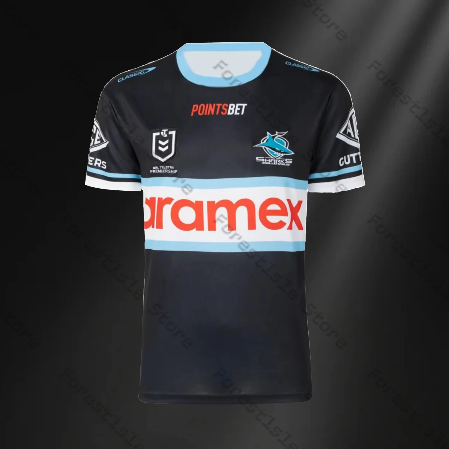 New Hot Sold Signed 25 Cronulla Sharks Nrl Rugby League Jersey Proof Coa 26 Autographs Adult T-Shirt Fashion Jersey Sportswear