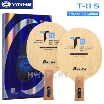 YINHE 탁구 블레이드, 초경량 탁구 블레이드, 5 우드 2 카본 공격형 72g, T11S