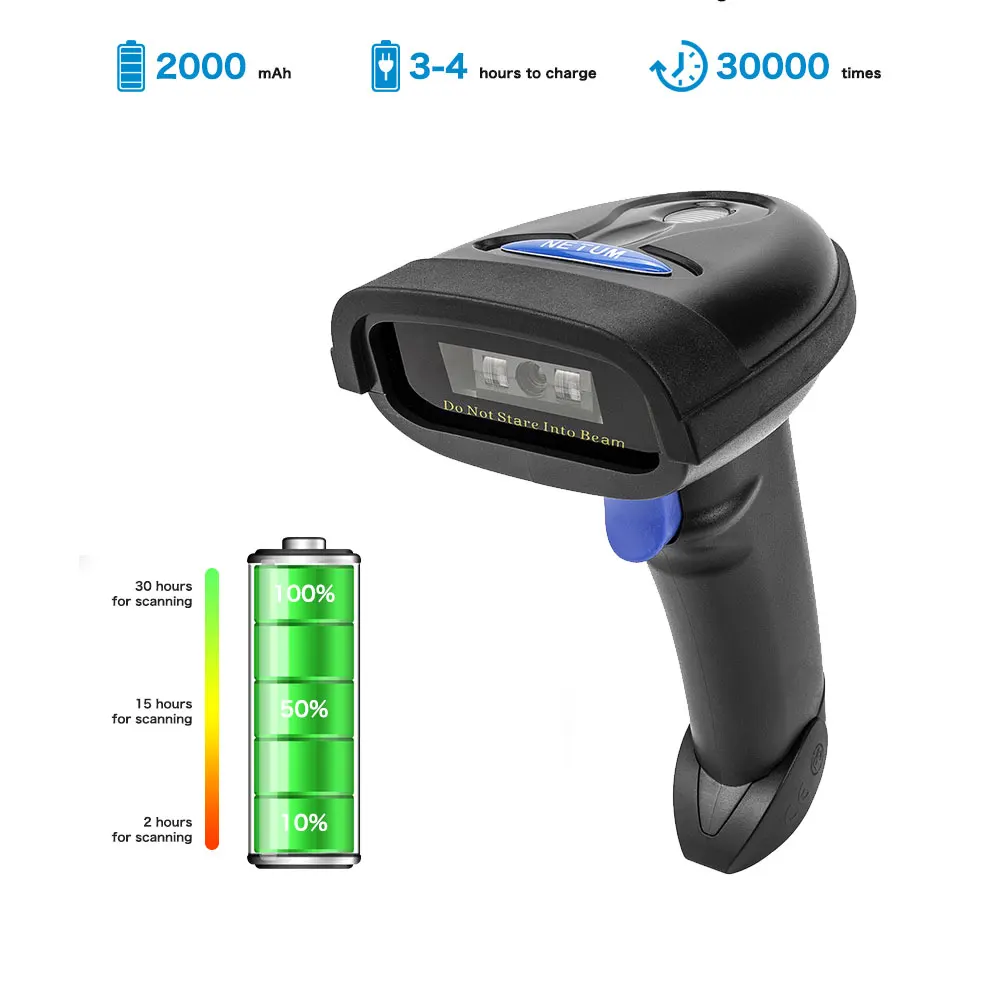 Scanner de Código de Barras do Ccd do Wirelress do Bluetooth de hw Netum Nt1228bc - Imagem 2