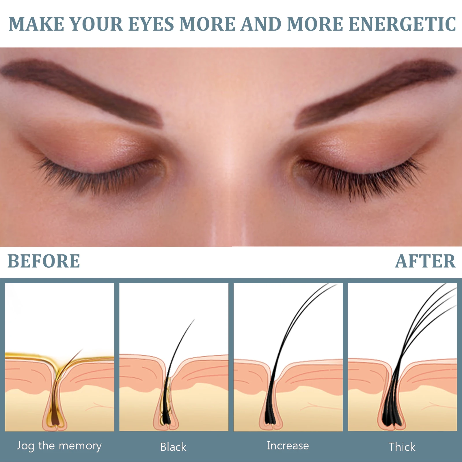 Eyelash Growth Serum for Thicker Eyelashes and Eyebrows