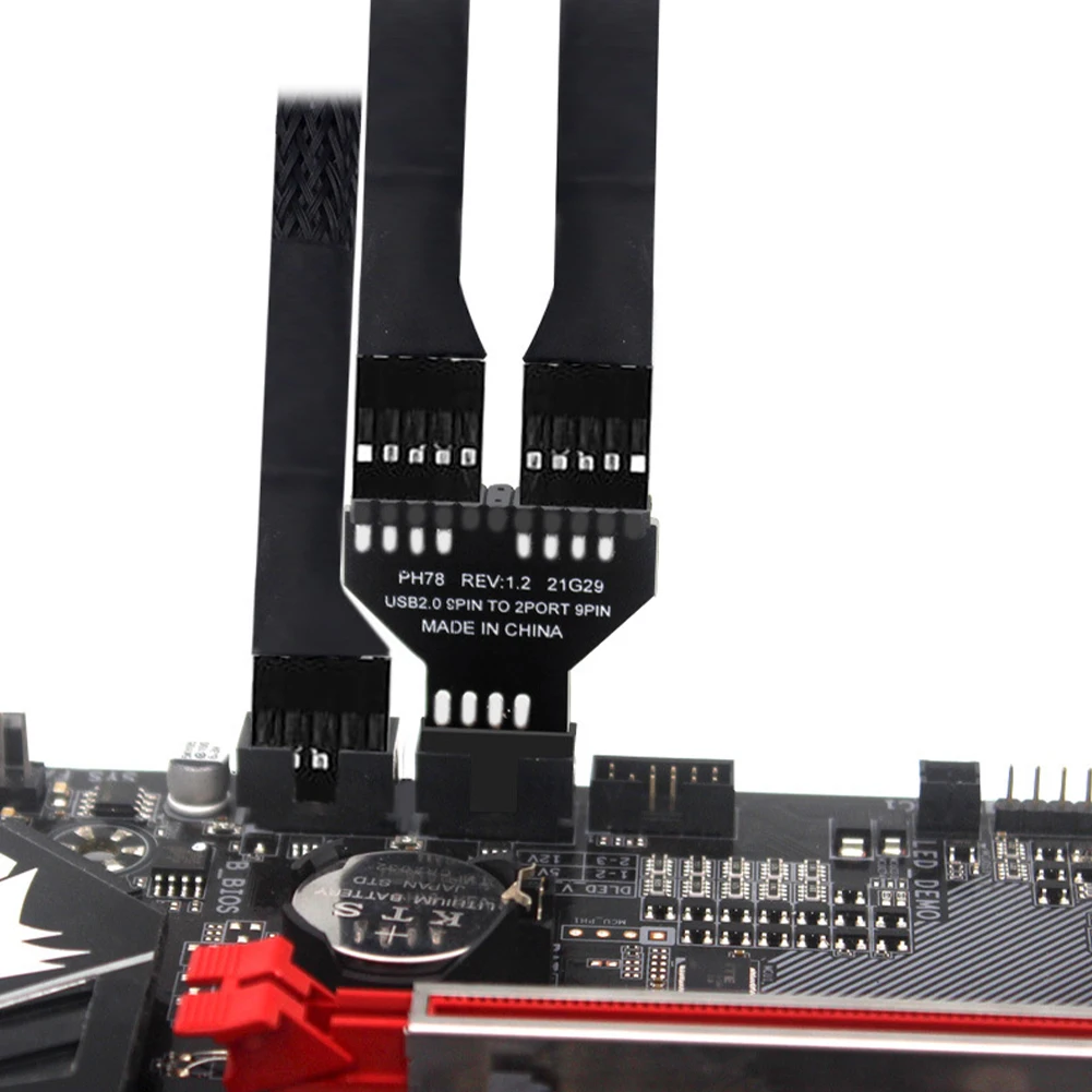 Motherboard USB2.0 9Pin Extension Cable Adapter 1 To 2 USB HUB USB2.0 9 Pin To USB3.0 19Pin Conversion Adapter for RGB Lamp Fan