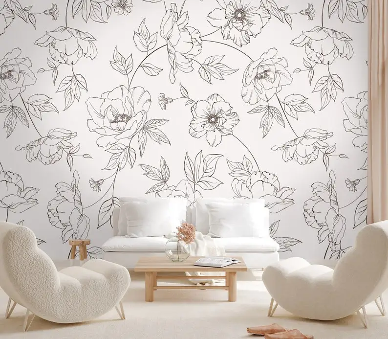 Carta Da Parati Floreale Peel And Stick |