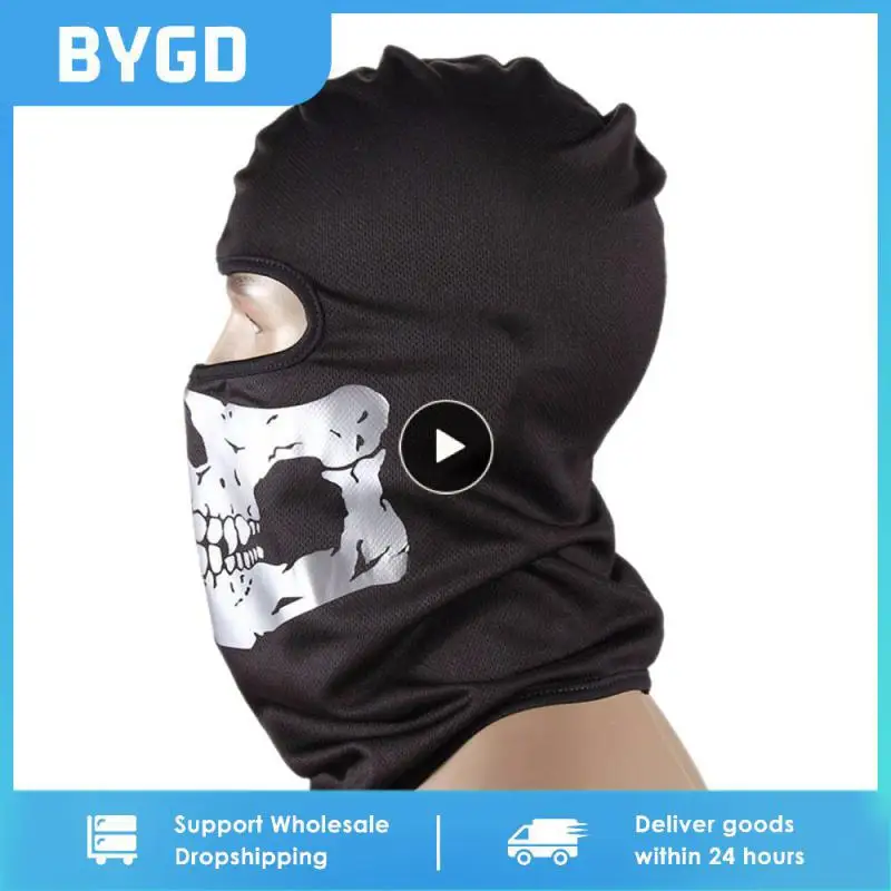 

Motorcycle Balaclava Skull Print Moto Full Face Mask Windproof Skiing Head Neck Warmer Cycling Biker Hood Men Helmet Liner