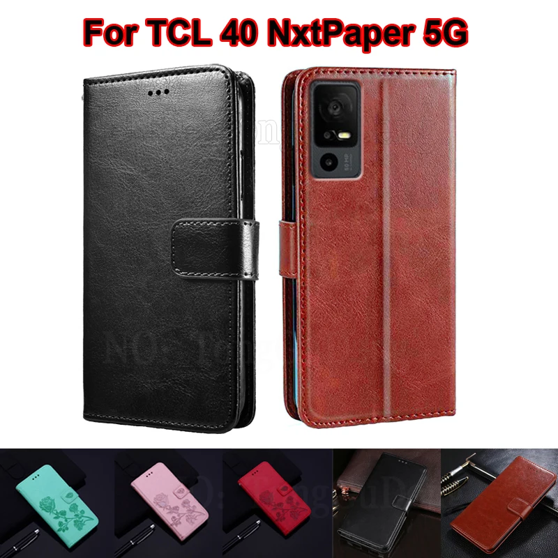 Original Leather Case For TCL TCL 40 NxtPaper 5G Phone Cover Wallet Capas  For чехол на TCL 40 XE 5G 40XE Funda TCL 40 X 5G Coque