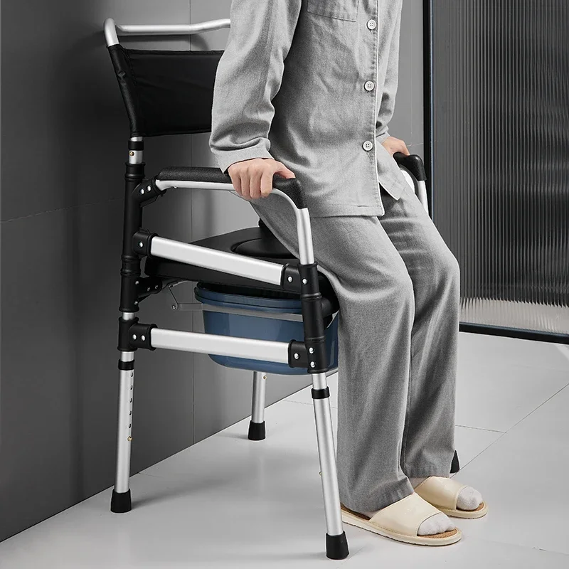 Portable Elderly Commode Chair - Foldable Toilet Seat, Easy Setup for Pregnant Women, Household Potty without Drilling 2