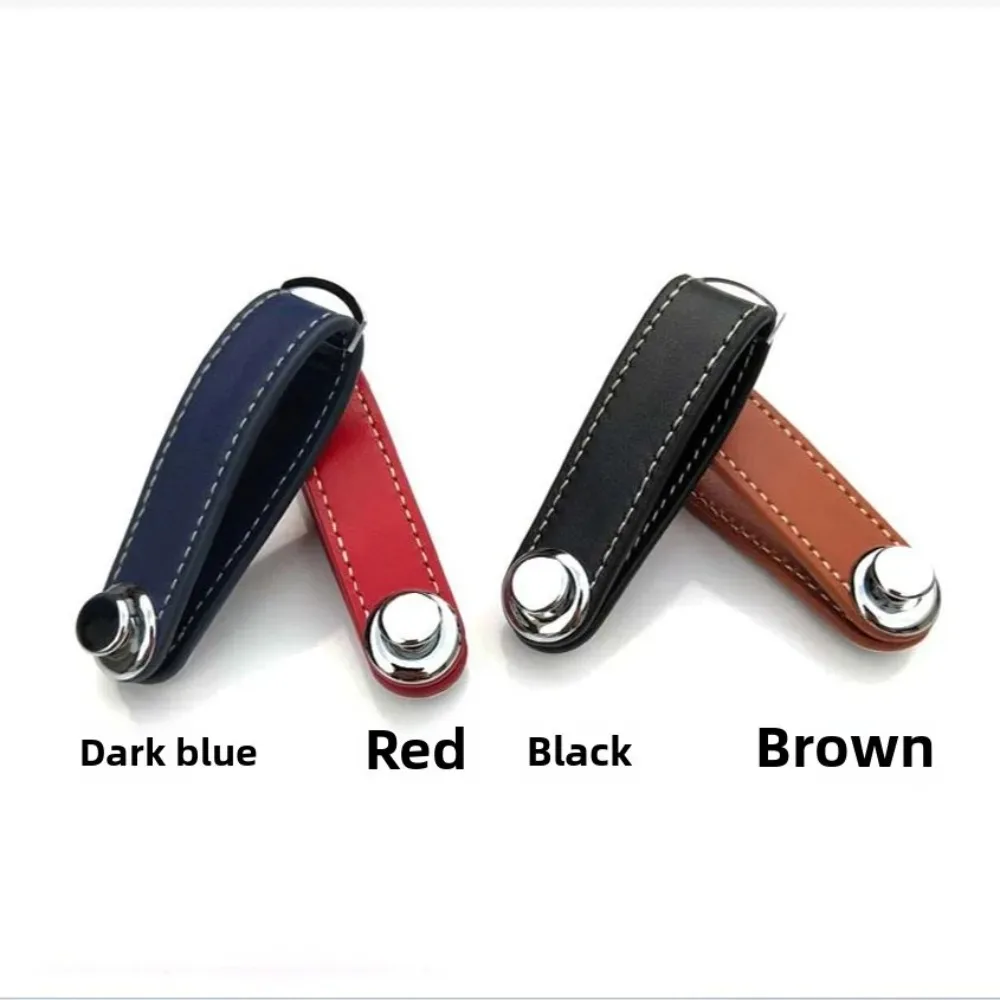 Leather Key Holder Organizer Keychain Wallet Pouch Case Metal Ring Chain Car House Keys Storage Pocket Accessories key case key holder key organizer key purse