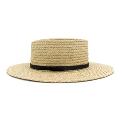 Summer Natural Raffia Hat Women Sun Beach Boater Hat Unisex Casual Wide Birm Fedora Hat Lady Outing Travel Handwoven Panama Hat