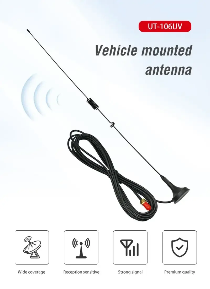 UT-106UV 워키토키 라디오 안테나, 장거리 VHF/UHF 듀얼 밴드 안테나, SMA-암, 바오펑 BF-888S 5R, 9R, 10R, 82, 나고야용