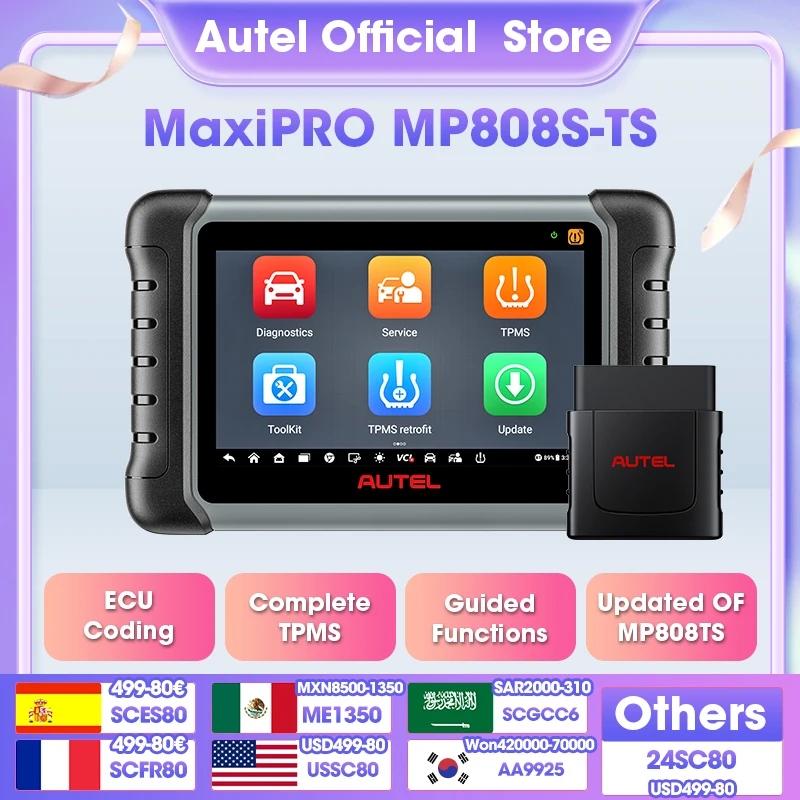 Autel MaxiPRO MP808S-TS strumenti diagnostici per auto codifica ECU Online TPMS Scanner automobilistico strumento di scansione Test attivo PK MP808BT PRO