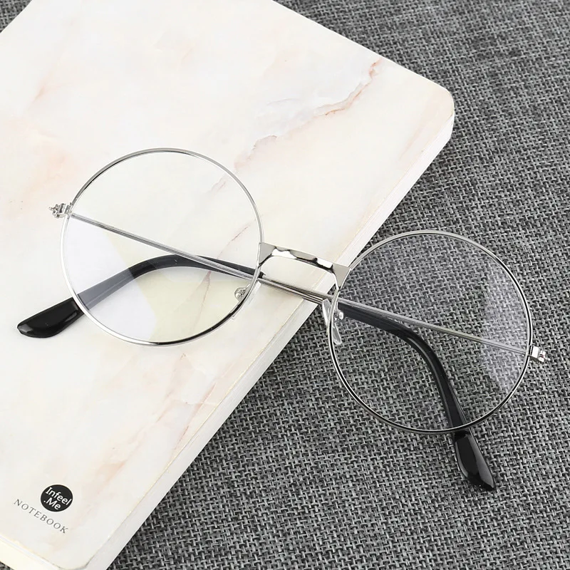 Men And Women Retro Round Blue Light Computer Mirror Reading Playing Games Eye Protection Decorative Glasses 2