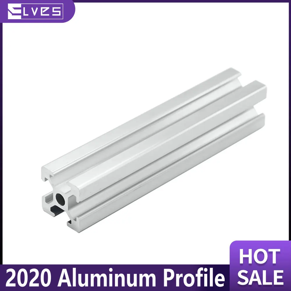 ELVES 1pcs 2020 Aluminum Profile European Standard Anodized Linear guide Aluminum Profile 2020 CNC 3D Printer Parts