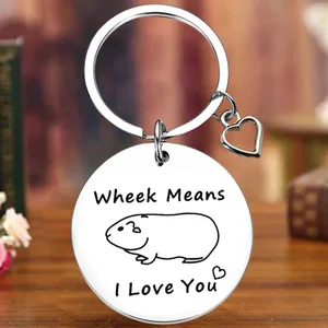 Metal Guinea Pig Gift Keychain Boyfriend Girlfriend I Love You Key Chain Pendant Couple lover gift