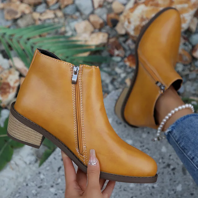 2024 New Arrival Spring Autumn Casual Fashion Pointed Toe Square Heel