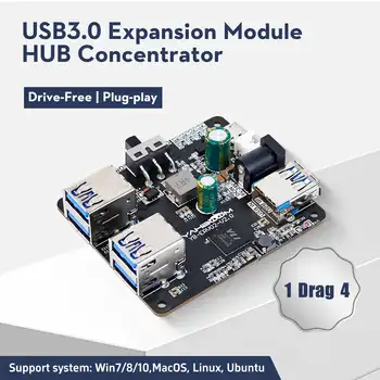 Raspberry Pi Robot USB 3.0 scheda di espansione 5Gbps HUB fino a 5A corrente per RPI 4B 3B + Jetson ROS Robot Kit elettronico fai da te