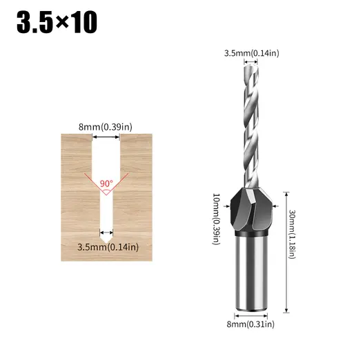 Woodworking Limit Four Edge Countersink Drill Alloy Drill Cone Drill Adjustable Depth Step Drill Screw Countersink Drill Bit - Image 8