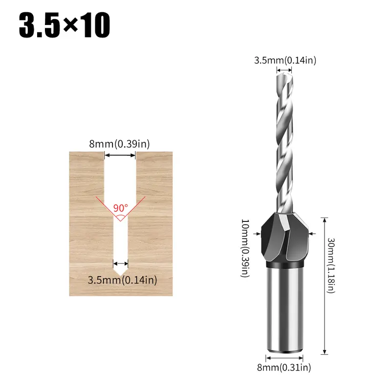 Woodworking Limit Four Edge Countersink Drill Alloy Drill Cone Drill Adjustable Depth Step Drill Screw Countersink Drill Bit - Image 8