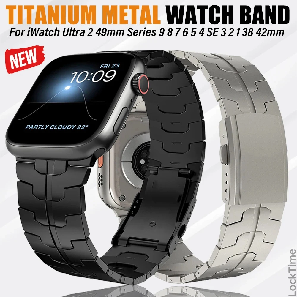 

Ремешок титановый для Apple Watch Ultra 49 мм, браслет для iWatch Ultra SE 41 мм 38 мм Series 9 8 7 6 5 4 3 2, 45 мм 44 мм 42 мм