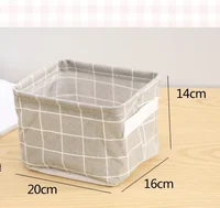 Linen Desktop Storage Basket Sundries Toy Storage Box Laundry Basket Underwear Cosmetic Organizer Office Stationery Organizer 4