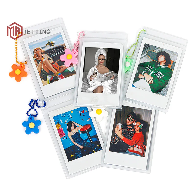5 개/대 3 인치 필름 투명 사진 보관함 Fujifilm Instax Mini 12/11/9/8/7 용 스트랩이있는 인스턴트 카메라 사진 케이스