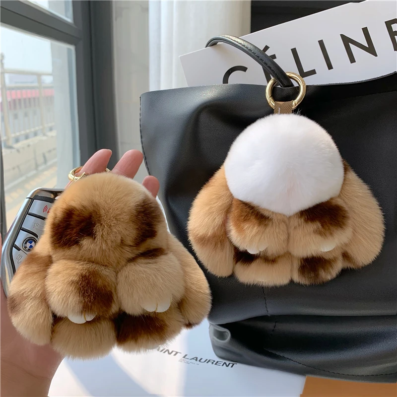 Plush Toy Bunny Keychain Women Bag Charm Ornaments Schoolbag Pendant Car Keyring Trinkets Kids Gift plush keychain,key chain,plush toy,bunny keychain