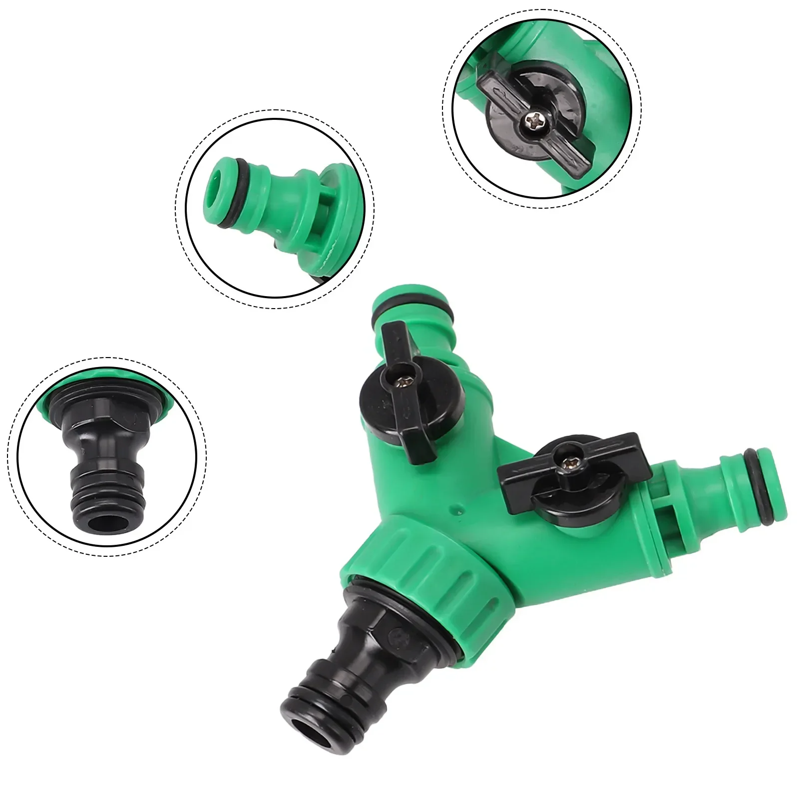2 Way Garden Water Pipe Connectors Y Shape Splitter Valve
