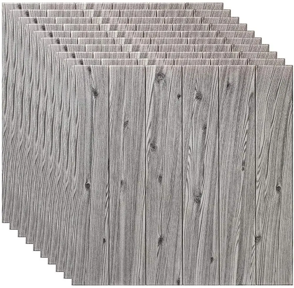 

10pcs Wood Peel and Stick Wallpaper Self Adhesive Wallpaper Removable Contact Wall Paper or Shelf Paper 3D Faux Textured Wood