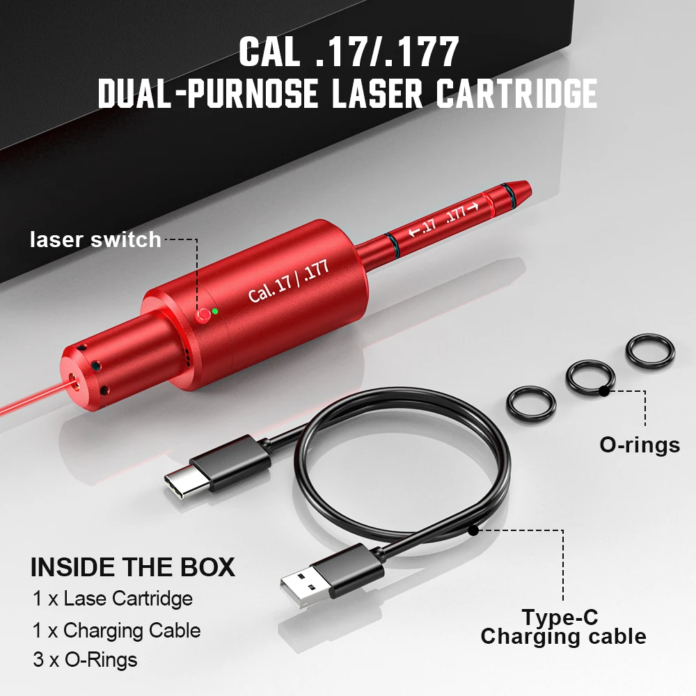 17/177 Dual-Purpose Magnetic Suction Laser Training Bullet Red Dot Dry Powder Laser Training Ammunition for Gun Practice