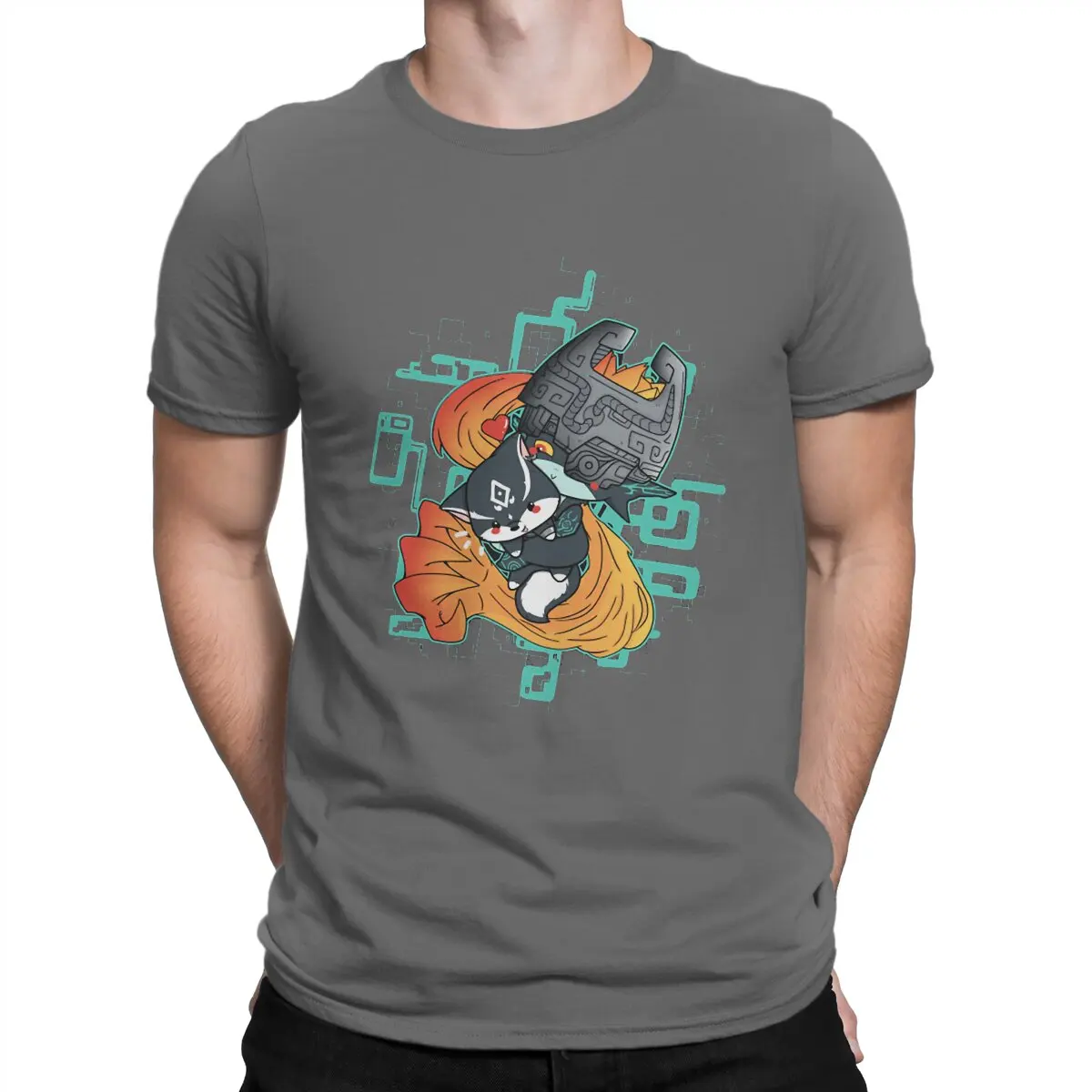 thumbnail image 1 of Camiseta de hombre Twilight Hug Z-Zelda de algodón de manga corta y cuello redondo, ideal como regalo de humor., 1 of 7