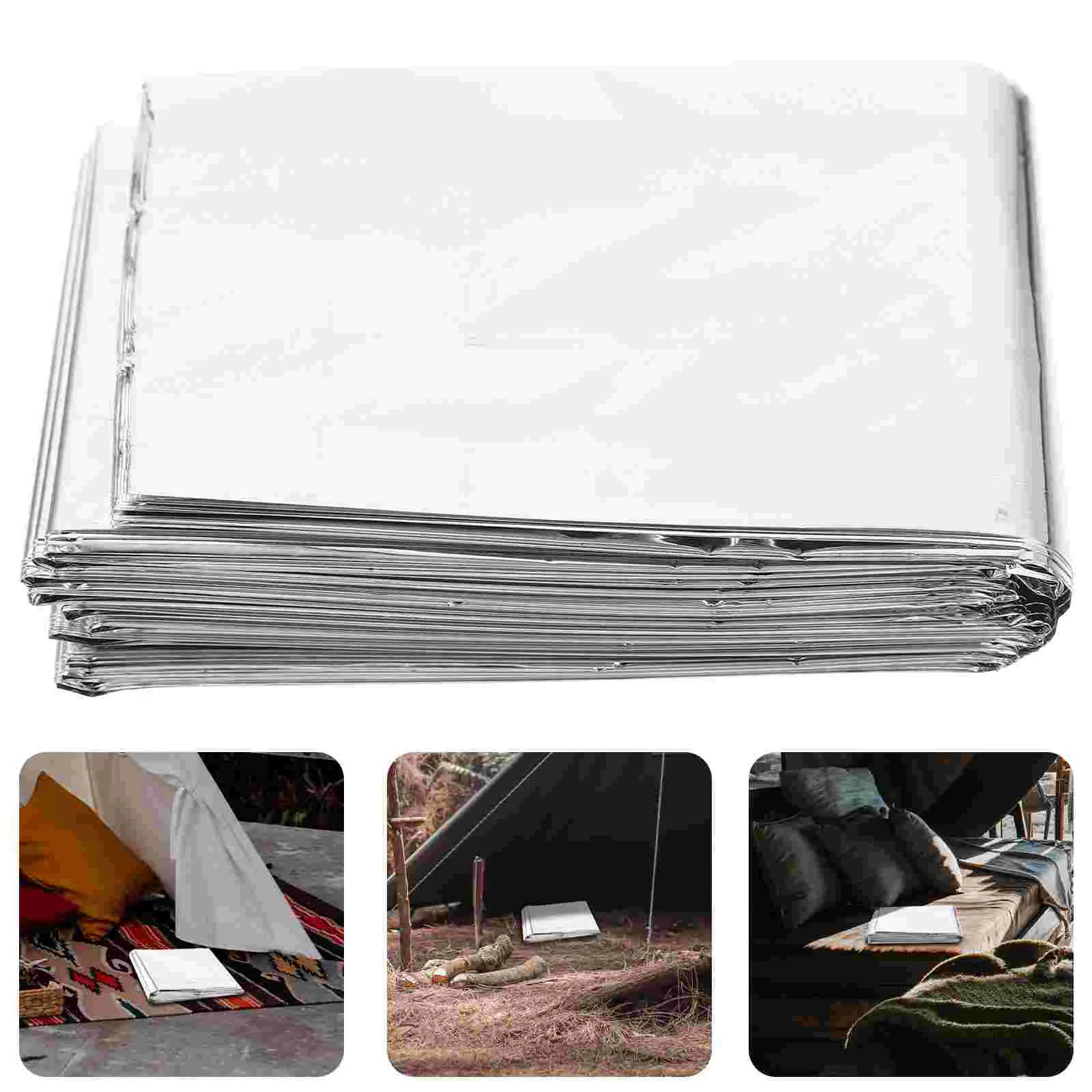 

210*130cm Emergency Warm Cover Mylar Film Foldable Thermal Heat Reflective Blanket for Camping First Aid Natural Disasters