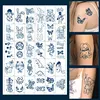 30pcs Semi Permanent Cartoon Herbal Tattoo Stickers For Women's Waterproof Disposable Water Transfer Printing Stickers 2