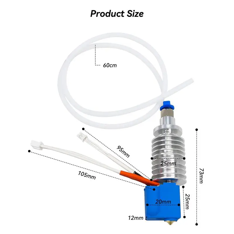 ABWZ-3D 프린터 압출기 키트는 실리콘 양말과 0.4mm 노즐 3D 프린터 핫엔드 프린트 헤드와 호환됩니다.