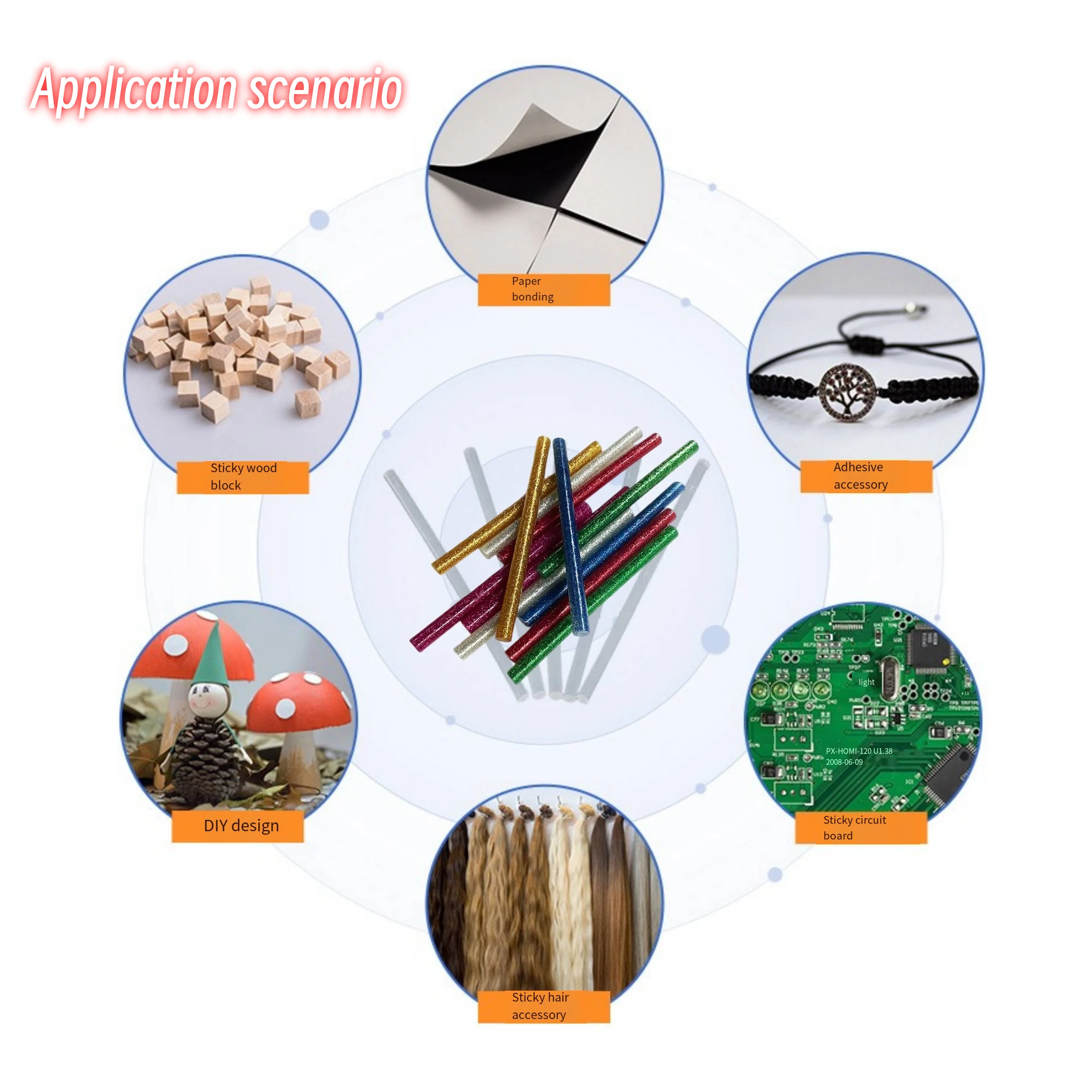 15-Pack Colorful Hot Glue Sticks, 7mm*100mm, Low Temp 70°C, Complete Color Range, Essential for DIY Crafts 5