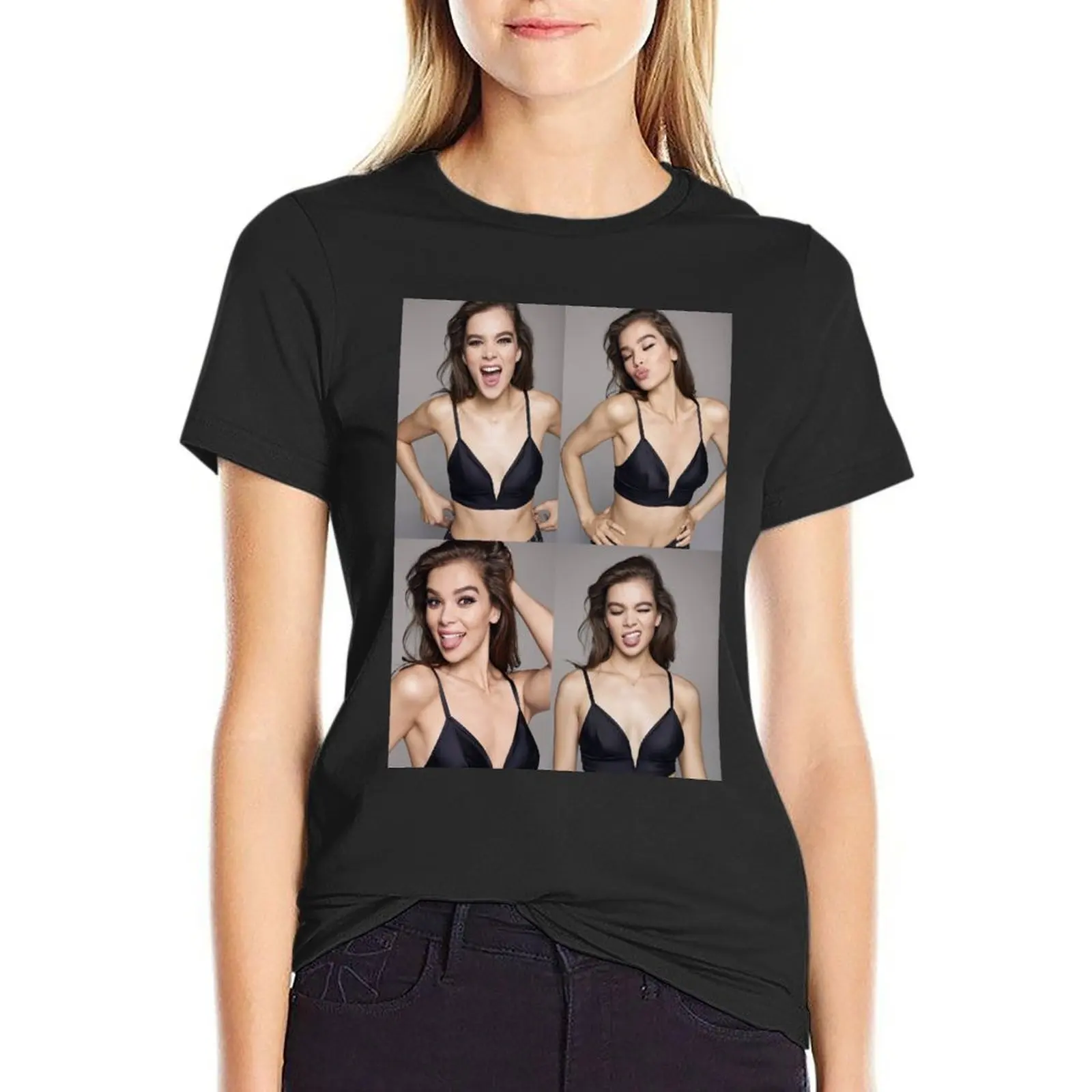 

Hailee Steinfeld T-Shirt female lady clothes summer clothes workout shirts for Women loose fit