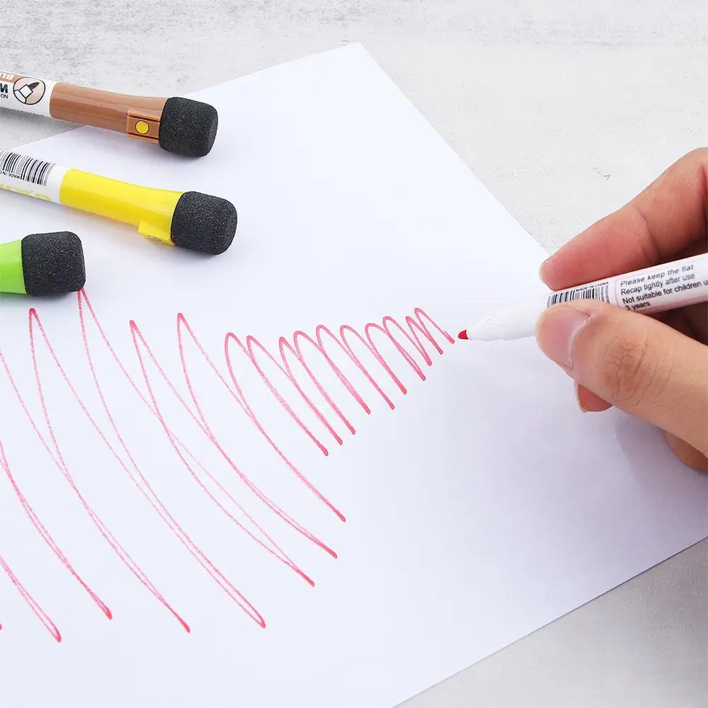 학교 8색 지울 수 있는 안전 잉크 지우개 캡 자석 마커 화이트보드 펜 그래피티 펜 어린이 그림 펜