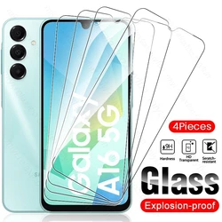 Clear 9H Tempered Glass Screen Protector Film - Premium Protection - Samsung A16 5G (Transparent - 4Pcs)