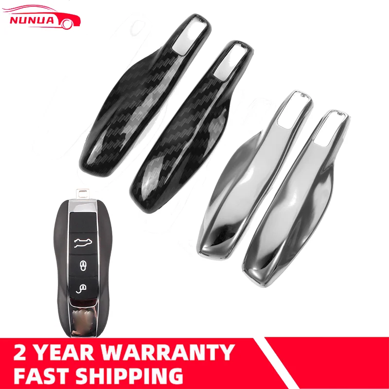 Key Case Key Case Cover Car Key Shell Remote Control Case Cover 1 Pair Car Remote Key Case Cover Shell Carbon Fiber Chrome Color For Porsche Cayenne Macan 911 Boxster Cayman Panamera