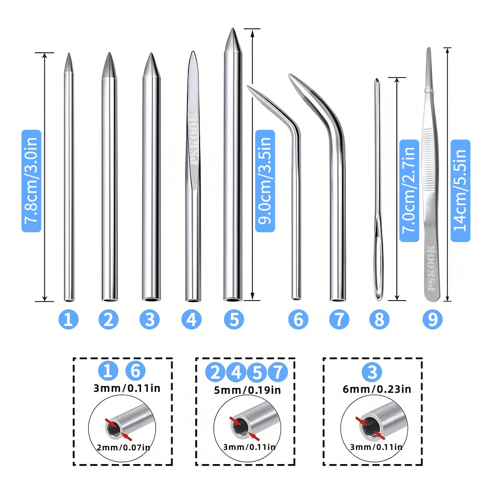 Marlinspike Paracord Needle Set Different Size Stainless Steel Knotter Tools Paracord FID Lacing Stitching Needles DIY Tool paracord needle set