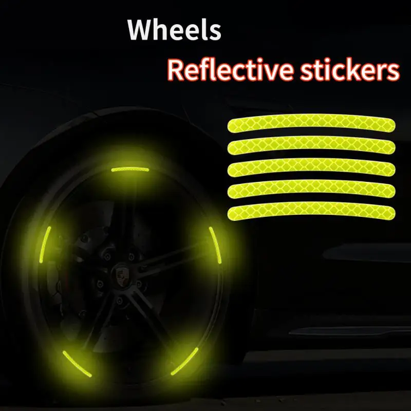 Motorcycle Decorative Fluorescent Sticker Portable Cool And Beautiful Car Supplies Car Hub Reflector Universal Flexible Material