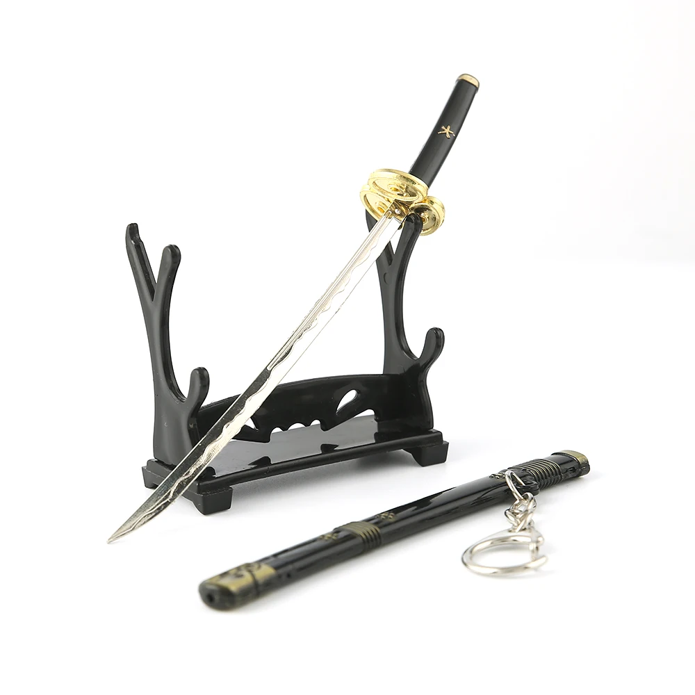 Cosplay Sword 15cm Roronoa Zoro Sword Blade Keychain OP Anime One Zoro Piece Yomato Sandai Kitetsu Weapon Katana 1:12 Equipment Toy Craft