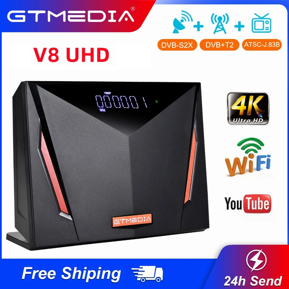 

Спутниковый ресивер GTMEDIA V8 UHD MARS DVB-S/S2/S2X + T/T2/Cable/ATSC-C/ISDBT,TV тюнер ECAM,M3U,CCAM,CA, разъем для карт 4K UHD TV Box