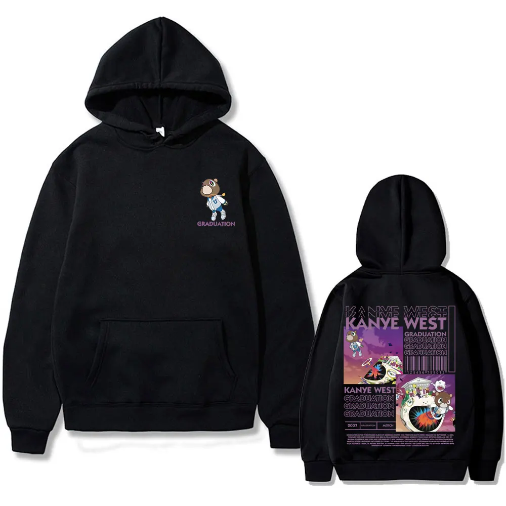 Sweat à capuche imprimé double face Kanye West Graduation Bear pour hommes  et femmes, sweats à capuche en coton sourire unisexe, mode hip hop cool,  PVD - AliExpress, image size:1000x1000