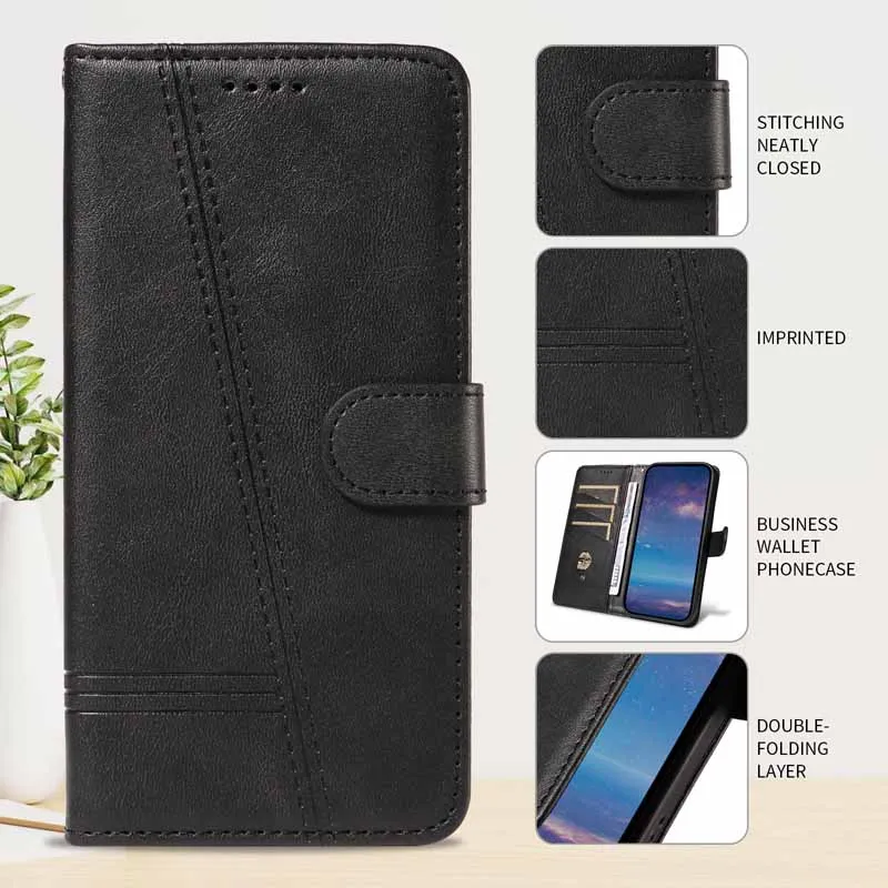 Premium Flip Leather Wallet Case with Magnetic Stand and Card Holder