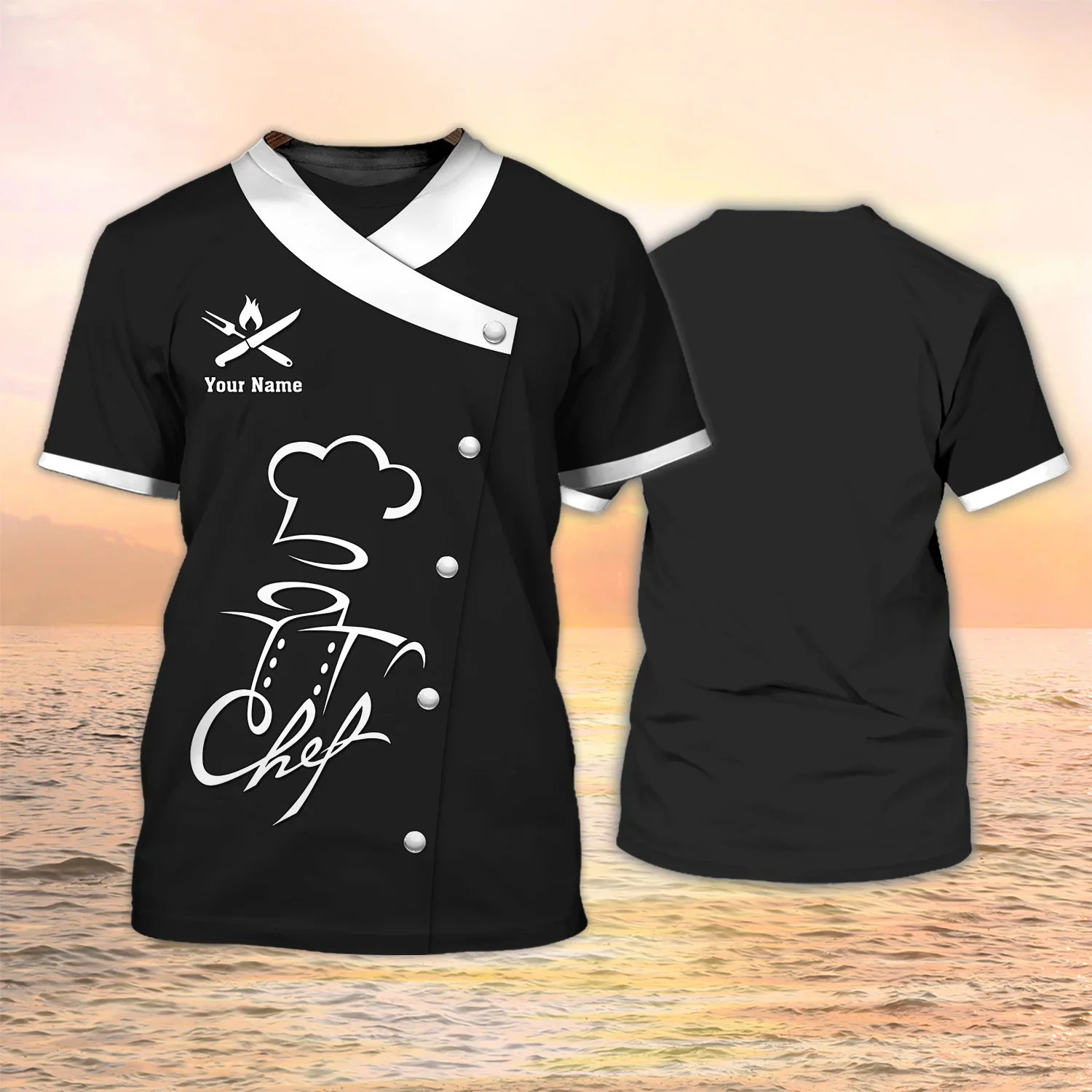PLstar Cosmos Neueste Sommer Herren T-shirt Personalisierte Name Chef 3D Gedruckt t-shirt Unisex Casual T-shirt Chef Uniformen DW118 – Detail 30