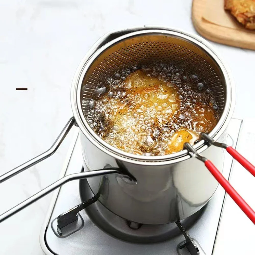 Deep Fryer 304 Stainless Steel Fryer with Frying Basket Auxiliary Food Pot To Deepen Japanese Milk Pot Kitchen Appliance 3